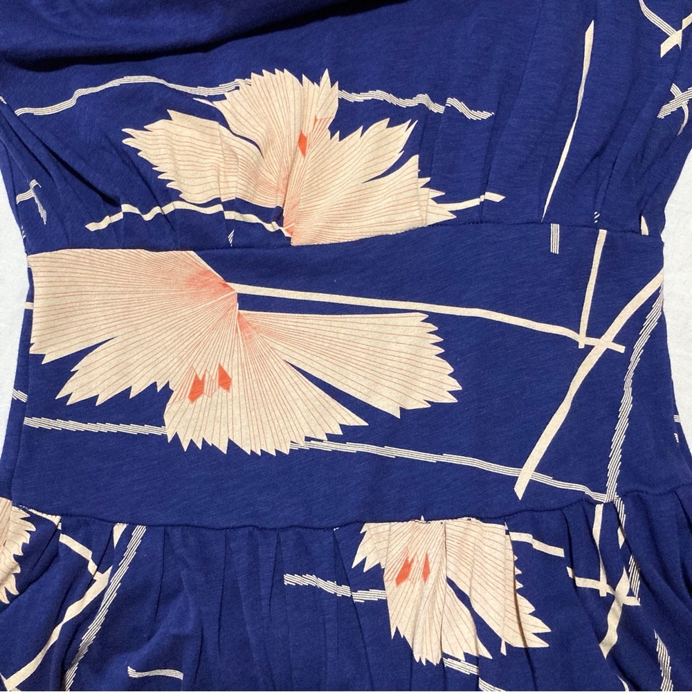 Leifnotes by Anthropologie Navy Blue Sleeveless Knit Dress with‎ Floral Print - Picture 13 of 13